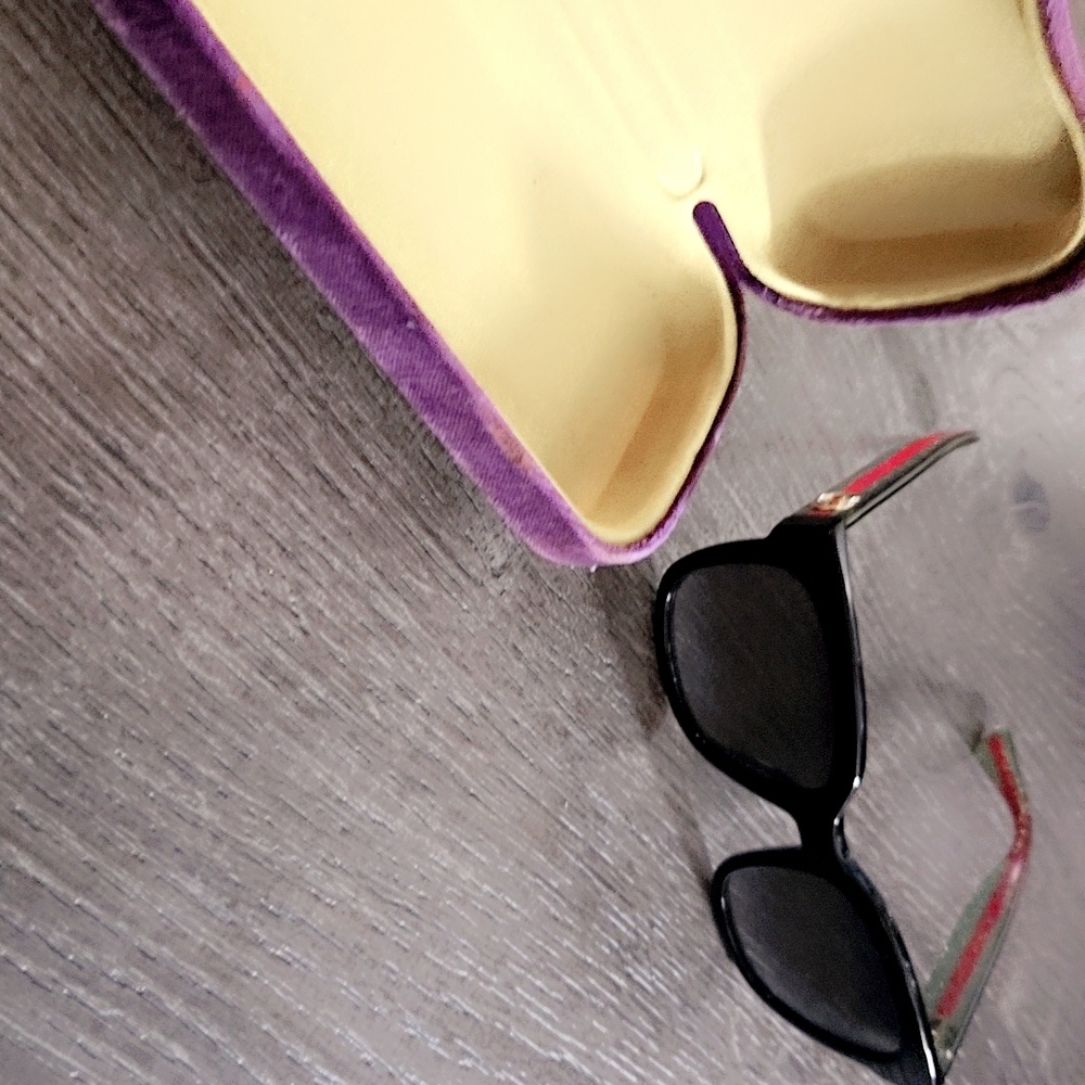 Stylish Black Sunglasses with Purple Case